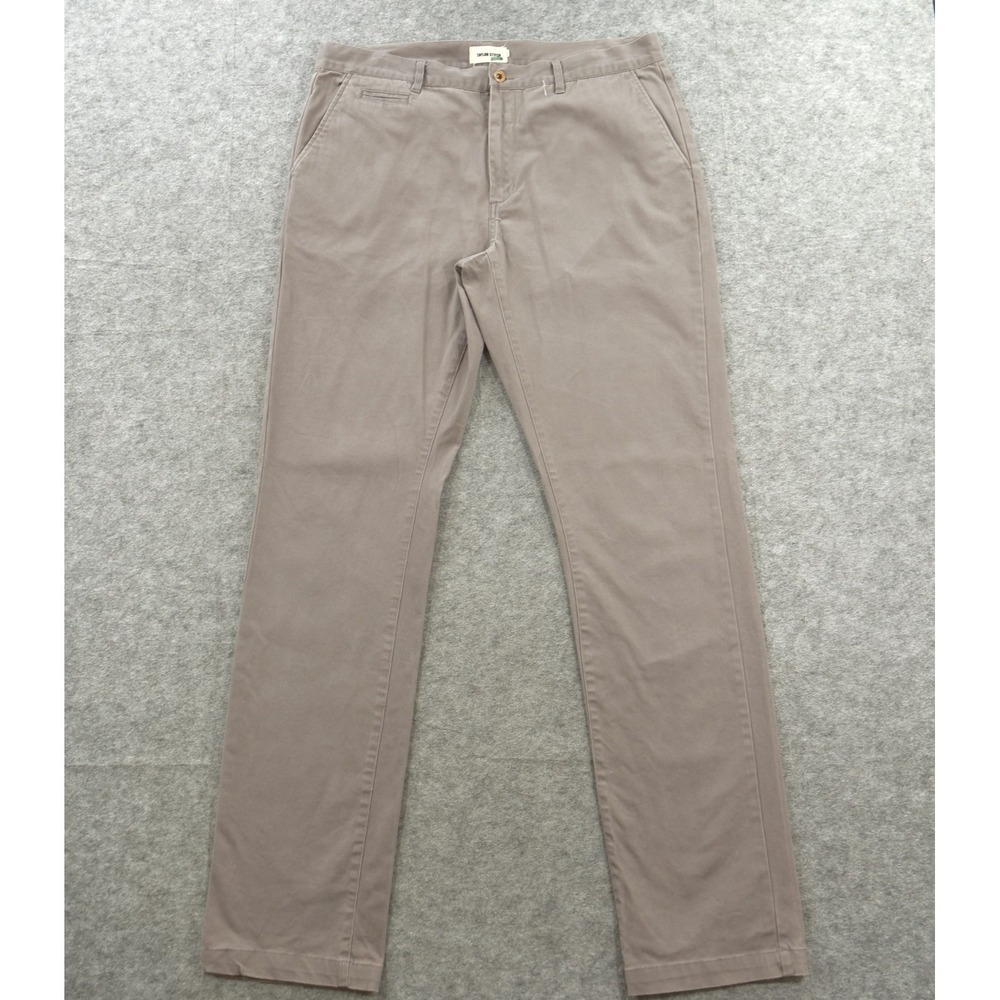 Taylor Stitch Pants Mens 336 Gray Chino Straight Leg Mid Rise Casual
